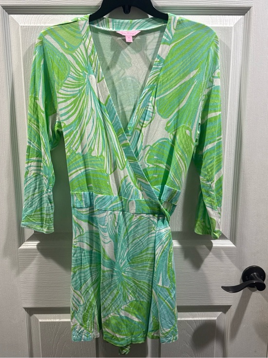 Lilly Pulitzer Other - Lilly Pulitzer Karlie Mint and Aqua Leaf Print Romper
